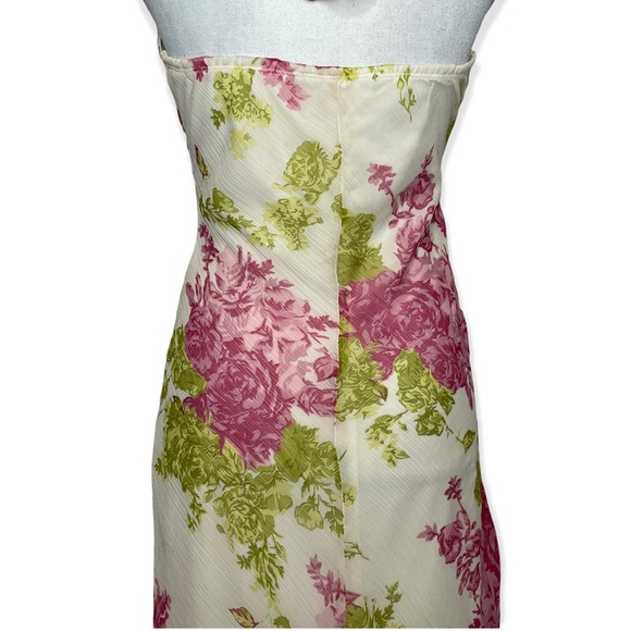 Xtraordinary Y2k Vintage Chiffon Halter Floral Dress Size 7 - Picture 9 of 12